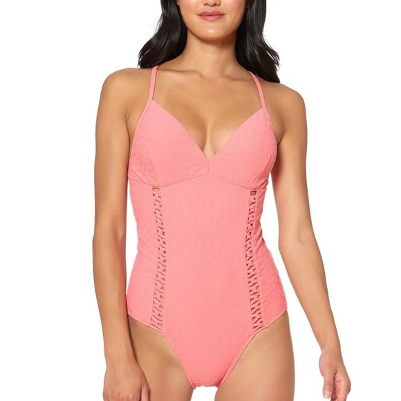 Jessica Simpson Rose Bay Textured Swimsuit - Picture 1 of 7